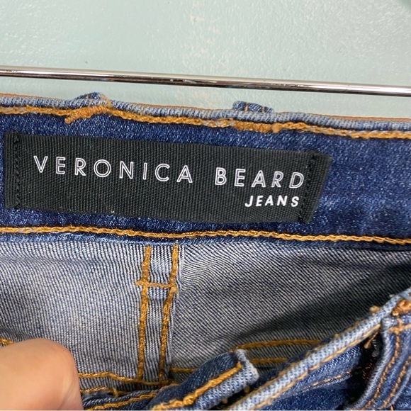 Veronica Beard Jeans Kate Nantucket Skinny High Rise Blue Jeans Sparkle Waist 27 - Picture 3 of 8